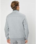 Blouson bi-matière gris clair