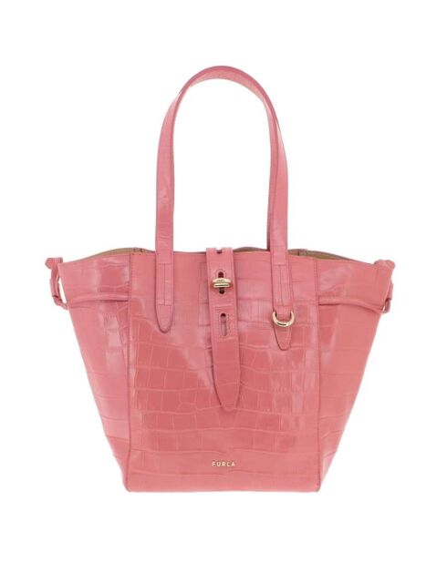 Sac porté épaule en Cuir Net Mini rose  22x28.5x16 cm