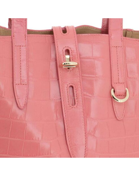 Sac porté épaule en Cuir Net Mini rose  22x28.5x16 cm