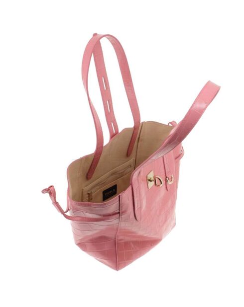 Sac porté épaule en Cuir Net Mini rose  22x28.5x16 cm