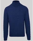 Pull en Laine & Cachemire Dolcevita côtelé marine