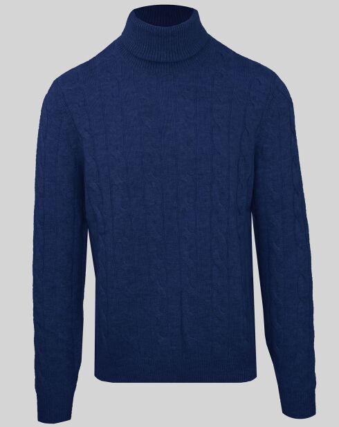 Pull en Laine & Cachemire Dolcevita côtelé marine