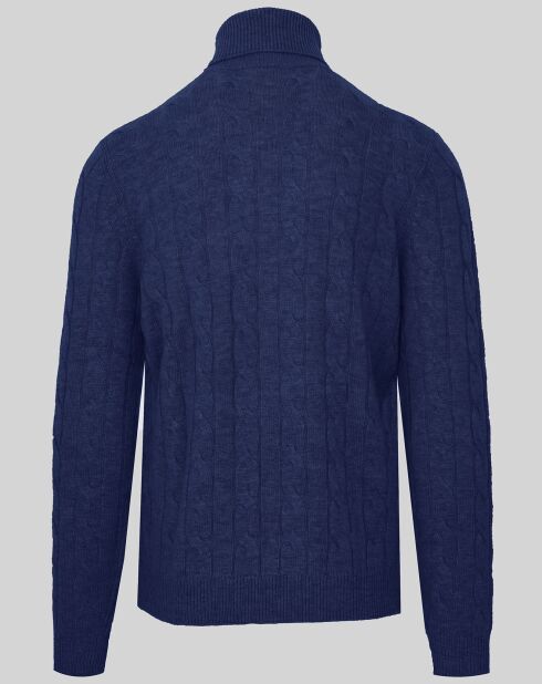 Pull en Laine & Cachemire Dolcevita côtelé marine