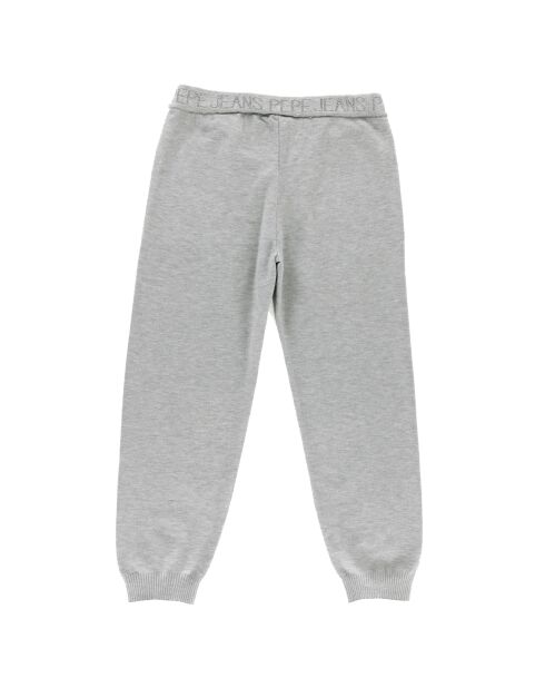 Bas de jogging en Maille mélangé gris