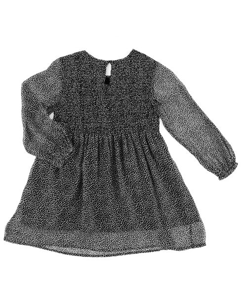 Robe fluide évasée imprimé étoiles noir/blanc