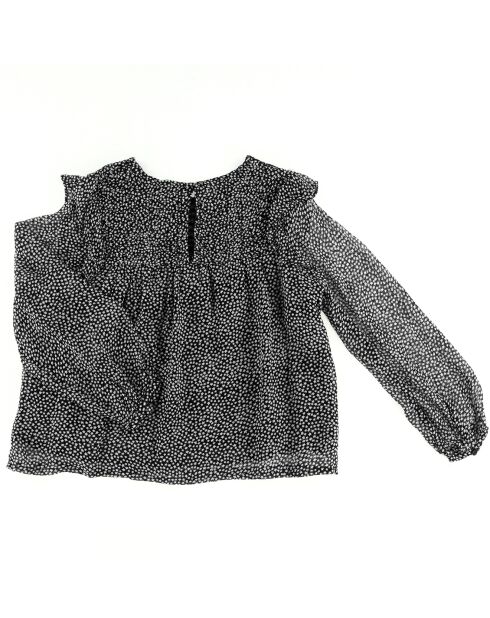 Blouse fluide imprimé étoiles noir/blanc