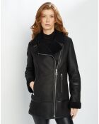 Manteau en Peau Lainée Stella noir