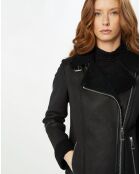 Manteau en Peau Lainée Stella noir