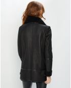 Manteau en Peau Lainée Stella noir