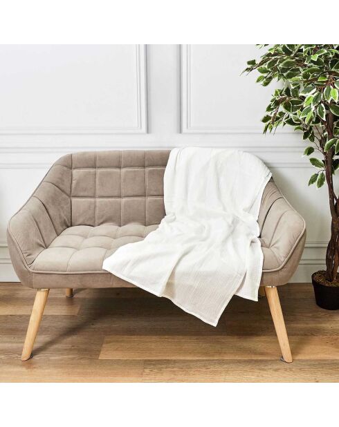 Plaid en gaze de coton blanc - 120x150 cm