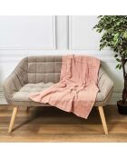 Plaid en gaze de coton rose - 120x150 cm