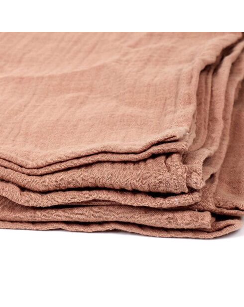 Plaid en gaze de coton rose - 120x150 cm