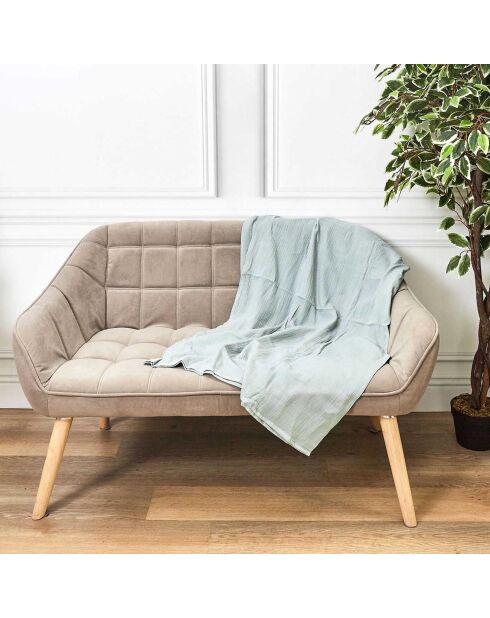 Plaid en gaze de coton vert d'eau - 120x150 cm