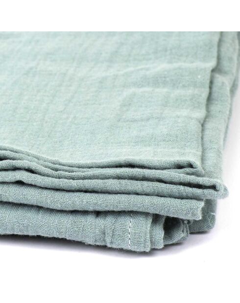 Plaid en gaze de coton vert d'eau - 120x150 cm