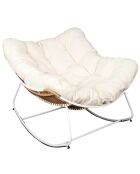 Fauteuil Bouclette Odin blanc/marron - 96x75x110 cm
