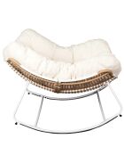 Fauteuil Bouclette Odin blanc/marron - 96x75x110 cm