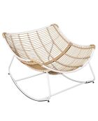Fauteuil Bouclette Odin blanc/marron - 96x75x110 cm