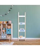 Étagère enfant Tim blanc/bois - 30x117x30 cm