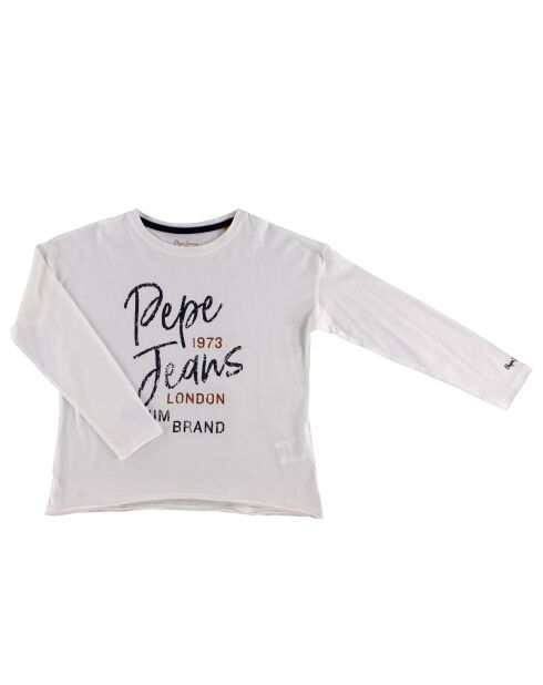 T-Shirt en Coton Pepe écriture blanc