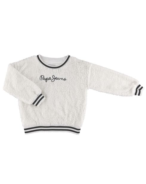 Sweat doux en Sherpa à logo blanc