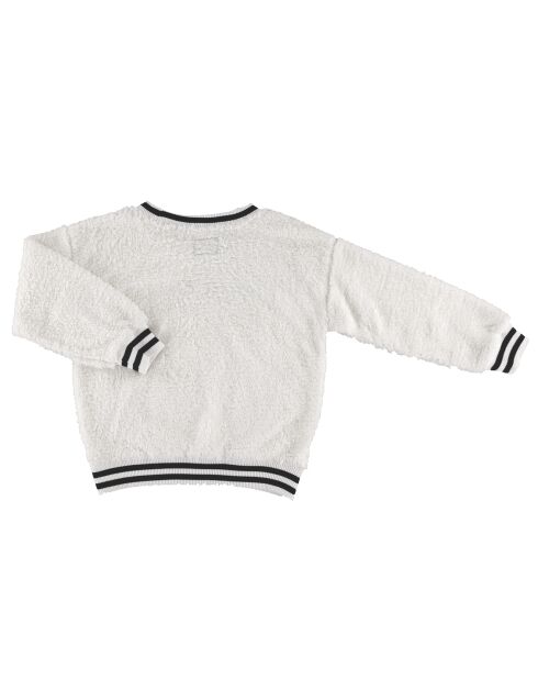 Sweat doux en Sherpa à logo blanc