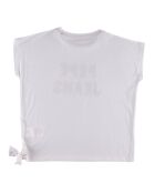 T-Shirt en Coton Logo en sequins Honey blanc