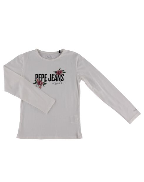 T-Shirt en Coton Pepe Fleur blanc