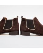 Chelsea Boots en Velours de Cuir chocolat