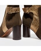 Bottines en Cuir Marisa kaki/doré - Talon 7 cm