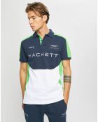 Polo Droit Multi Patch Aston Martin Racing bleu/blanc/vert fluo