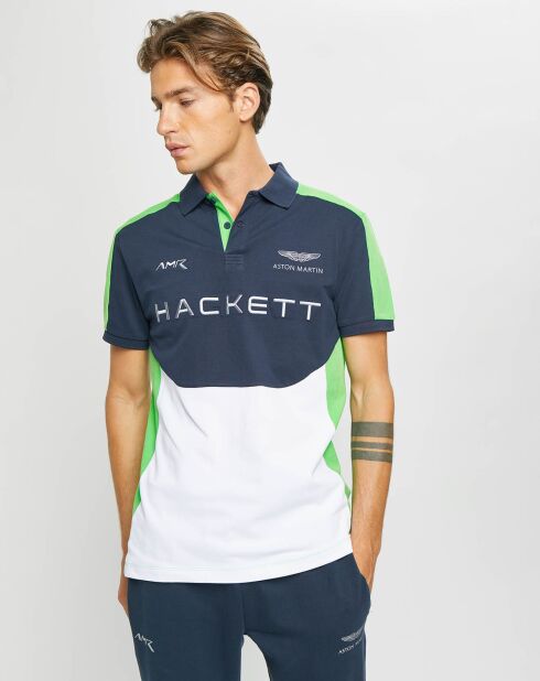 Polo Droit Multi Patch Aston Martin Racing bleu/blanc/vert fluo