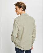 Chemise Slim Fit en Laine mélangée beige