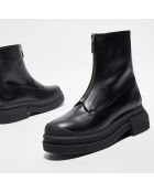 Boots en Cuir Charli Zip Sport noires