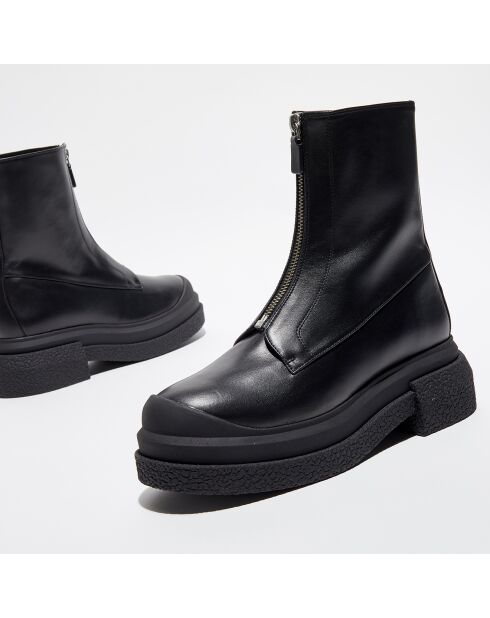 Boots en Cuir Charli Zip Sport noires