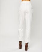 Pantalon chino en Coton à pinces blanc