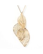 Collana in oro giallo con foglie di salice