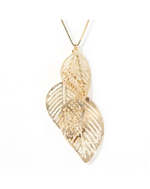 Collana in oro giallo con foglie di salice