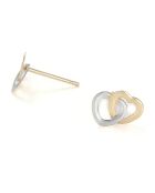 Boucles d'oreilles Enfant Petits Cœurs or bicolore