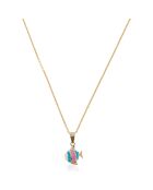 Pendentif Enfant Poisson Heureux or jaune