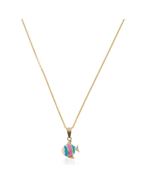 Pendentif Enfant Poisson Heureux or jaune