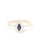 Bague Vera Saphir bleu & Zirconium or jaune