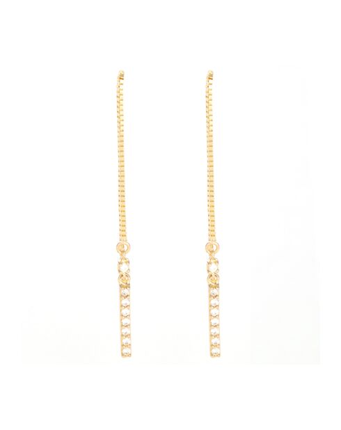 Boucles d'oreilles Jolies pendantes Zirconium or jaune