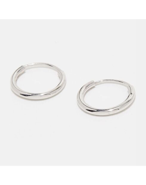 Créoles Simplicité or blanc - 12 mm