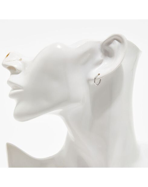 Créoles Simplicité or blanc - 12 mm