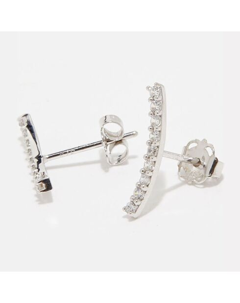 Boucles d'oreilles merveille grimpantes Zirconium or blanc