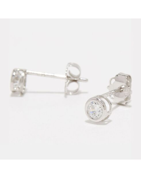 Boucles d'oreilles philtre d'amour Zirconium or blanc