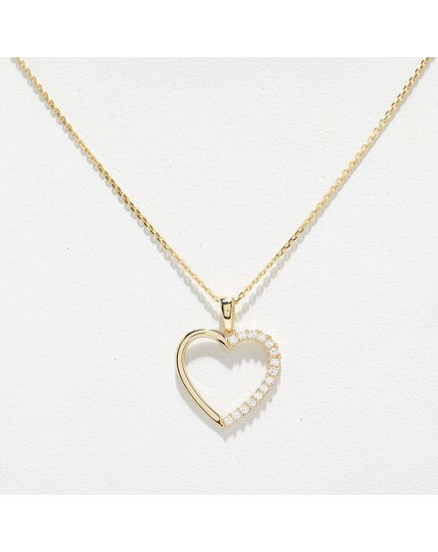 Herzanhänger aus Gelbgold mit Zirkonia