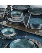 Service de table bleu/vert - 18 pièces