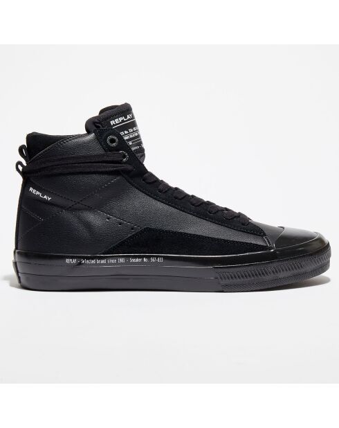 Sneakers en Cuir High Shine noires