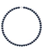 Collier Or Blanc & Perles d'Eau Douce Rondes noires